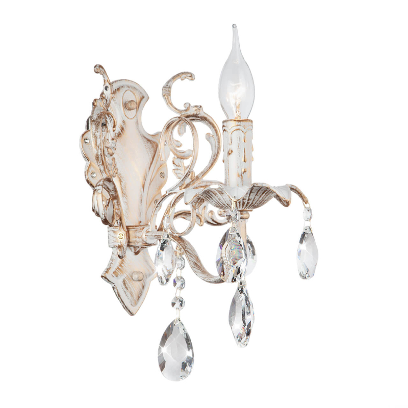 Бра Eurosvet Kiva 3113/1 белый с золотом/прозрачный хрусталь Strotskis