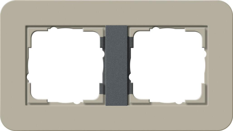 Рамка 2-постовая Gira E3 серо-бежевый/антрацит 0212428