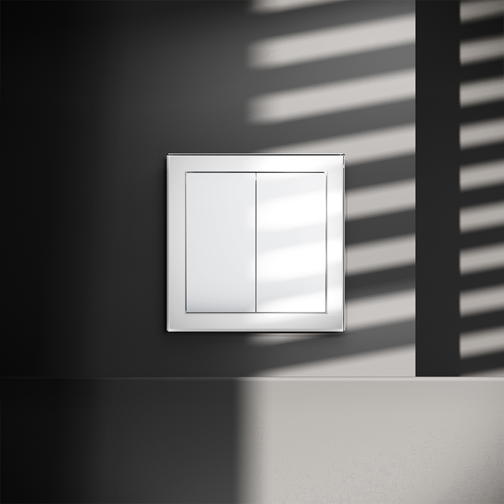 Выключатель двухклавишный Voltum S70 VLS020101 (белый глянцевый)