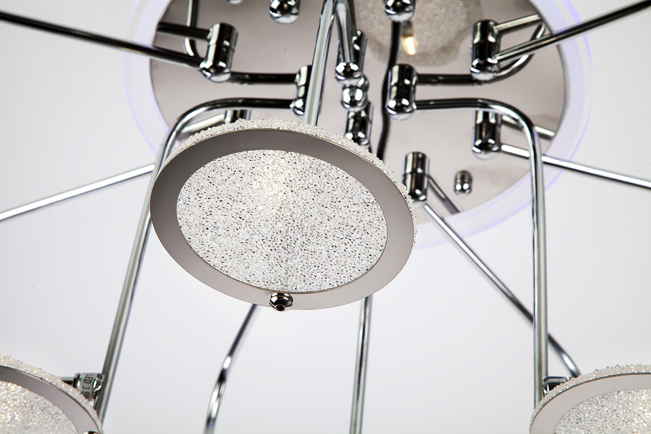 Потолочная люстра Eurosvet Spider 80109/12 хром/синий+фиолетовый