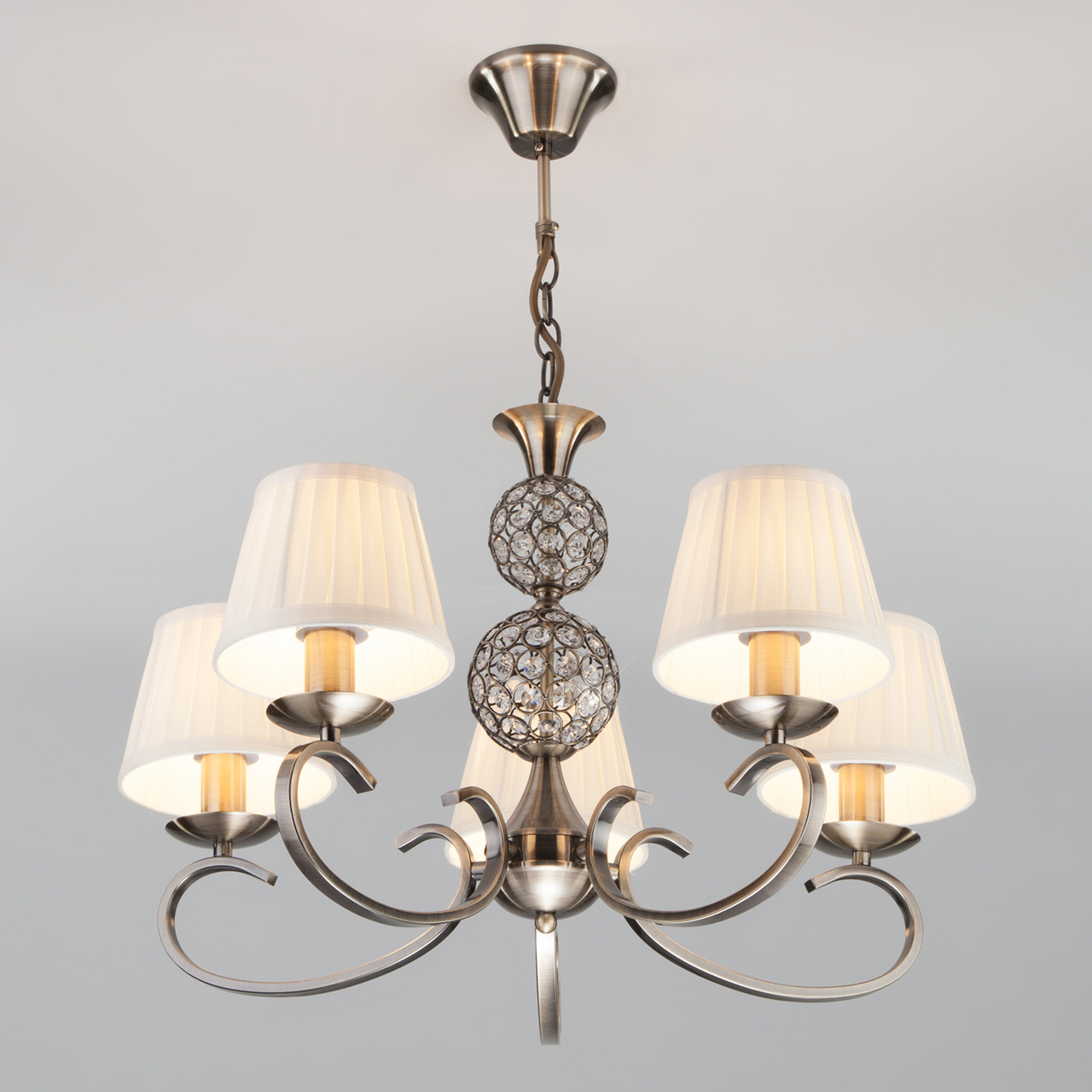 Подвесная люстра Eurosvet Tessa 60089/5 античная бронза