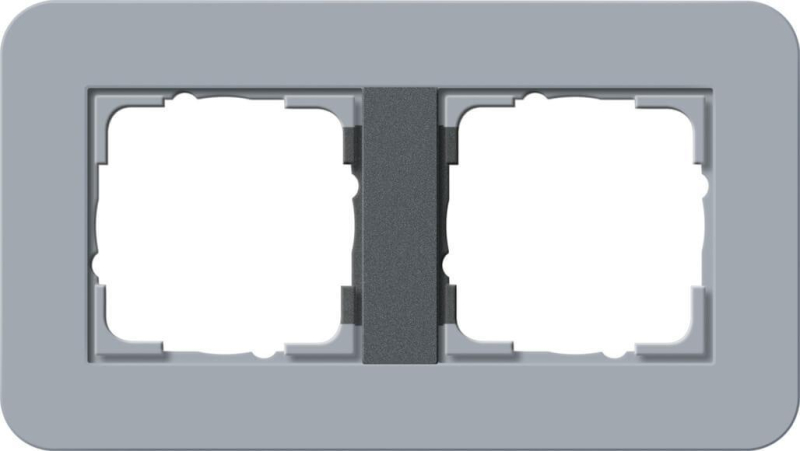 Рамка 2-постовая Gira E3 серо-голубой/антрацит 0212424