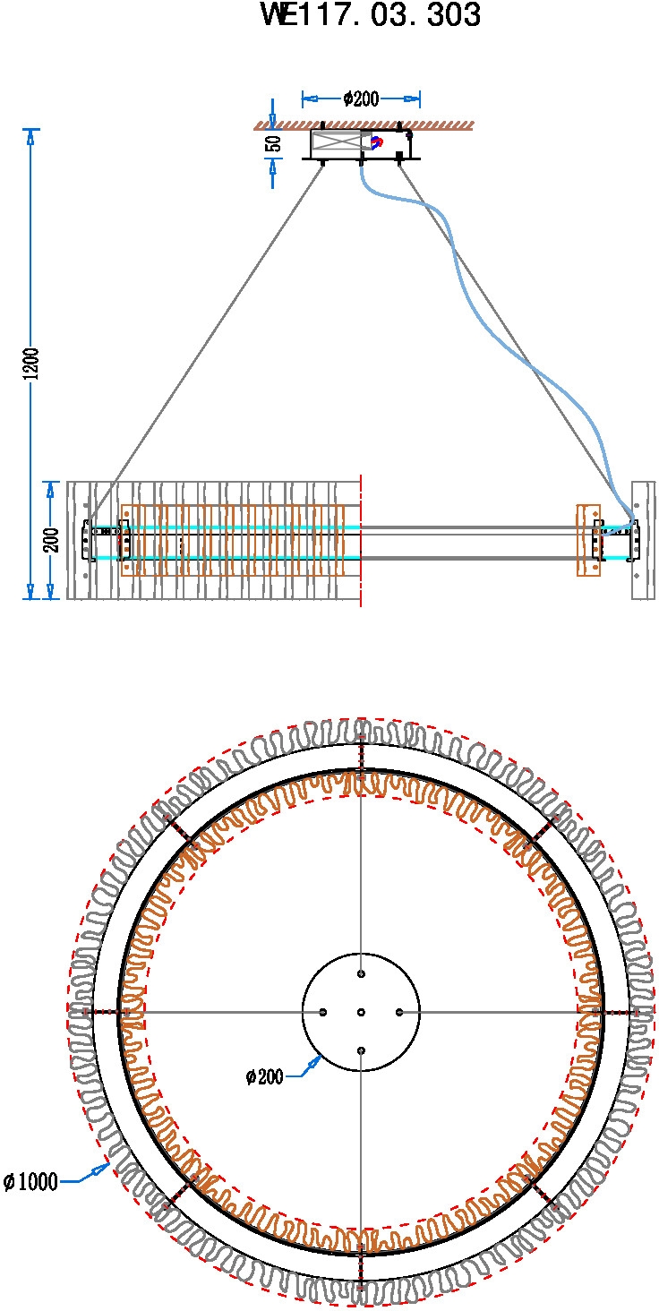 Подвесная люстра с пультом управления Wertmark Patricia WE117.03.303