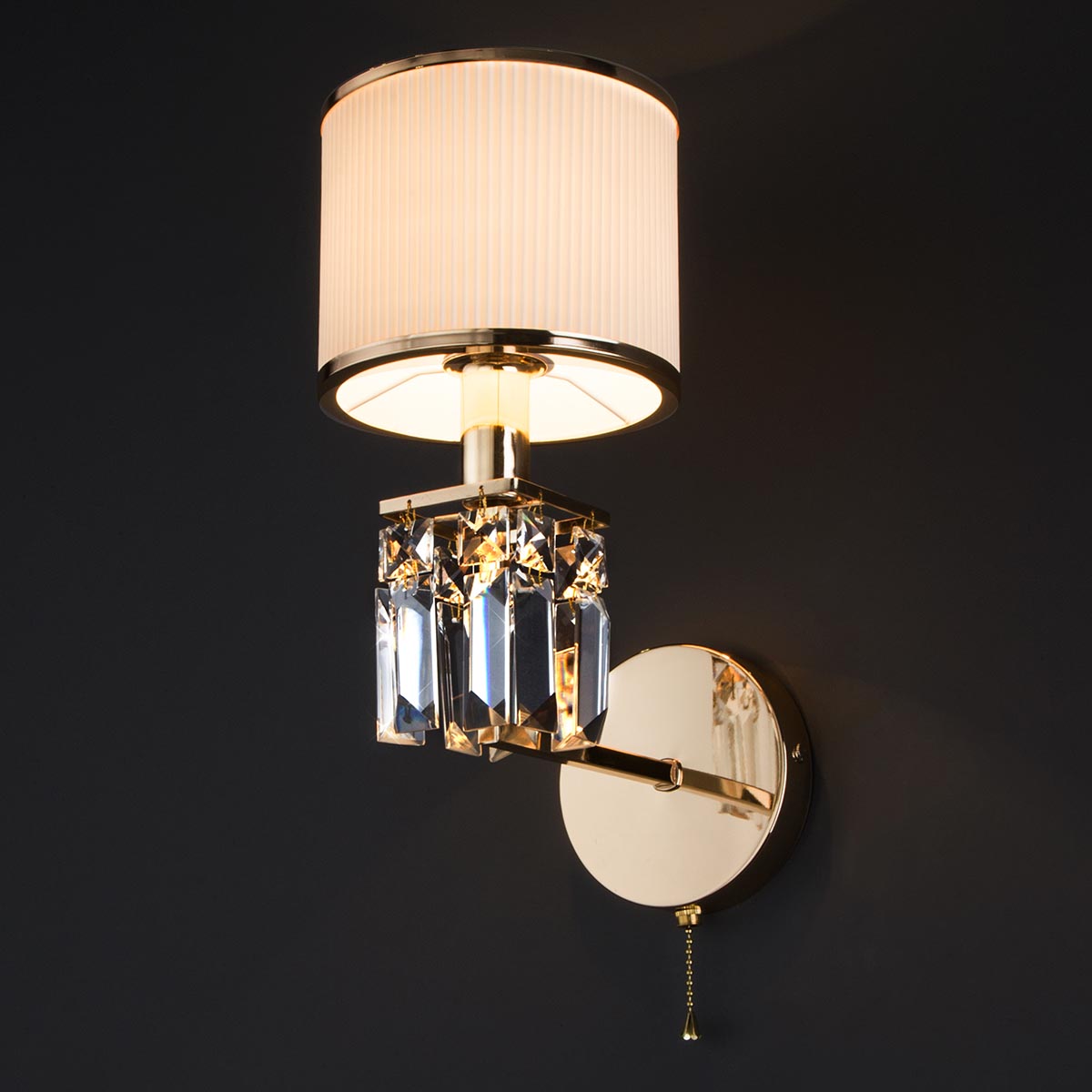 Бра Eurosvet Zaffiro 10129/1 золото/прозрачный хрусталь Strotskis (10099/1)