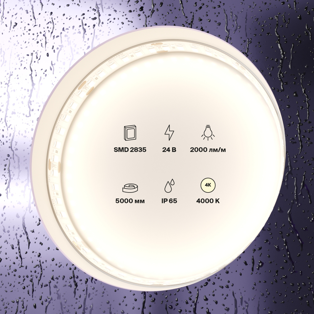 Светодиодная лента Maytoni Technical 24В 2835 20Вт/м 4000K IP65 10158