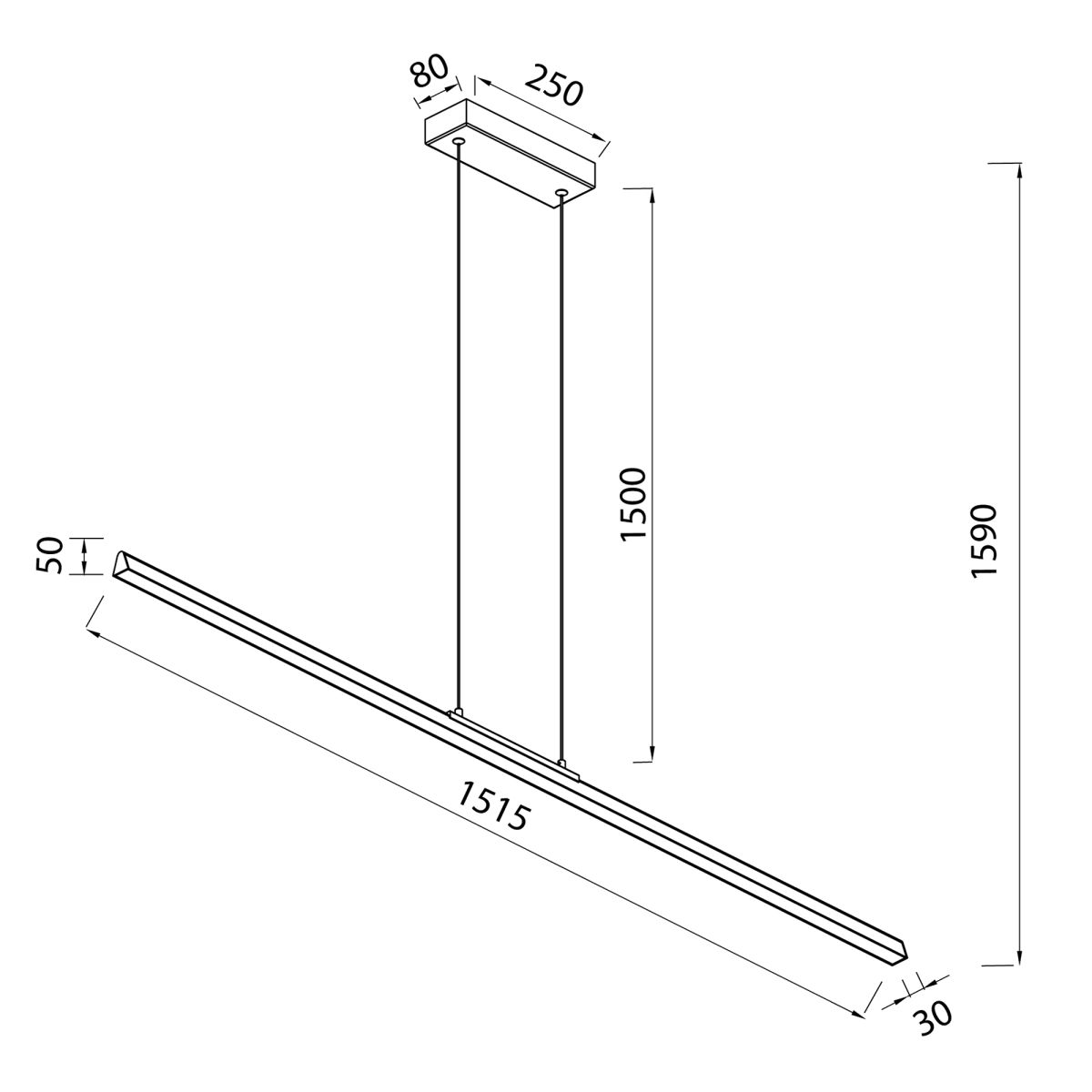 Линейный подвесной светильник Mantra Lineal 8960