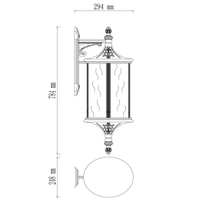 Уличный настенный светильник Chiaro Мидос 3 802021004