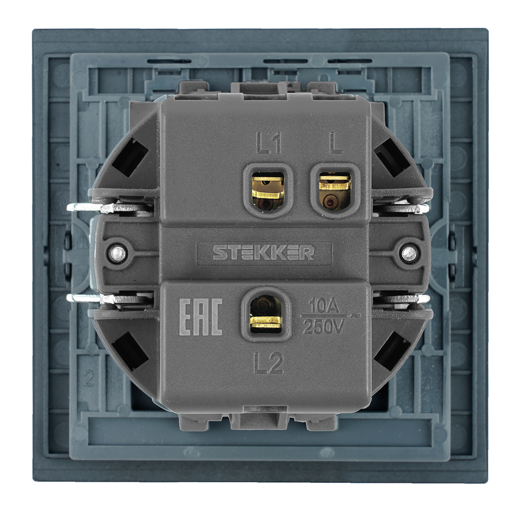 Переключатель 1-клавишный (механизм) Stekker Мия 250В 10A RSW10-3105-05 черный бархат 50447