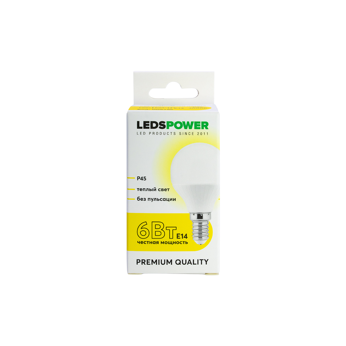 Светодиодная лампа LEDS POWER P45 E14 6Вт 3000К 006710