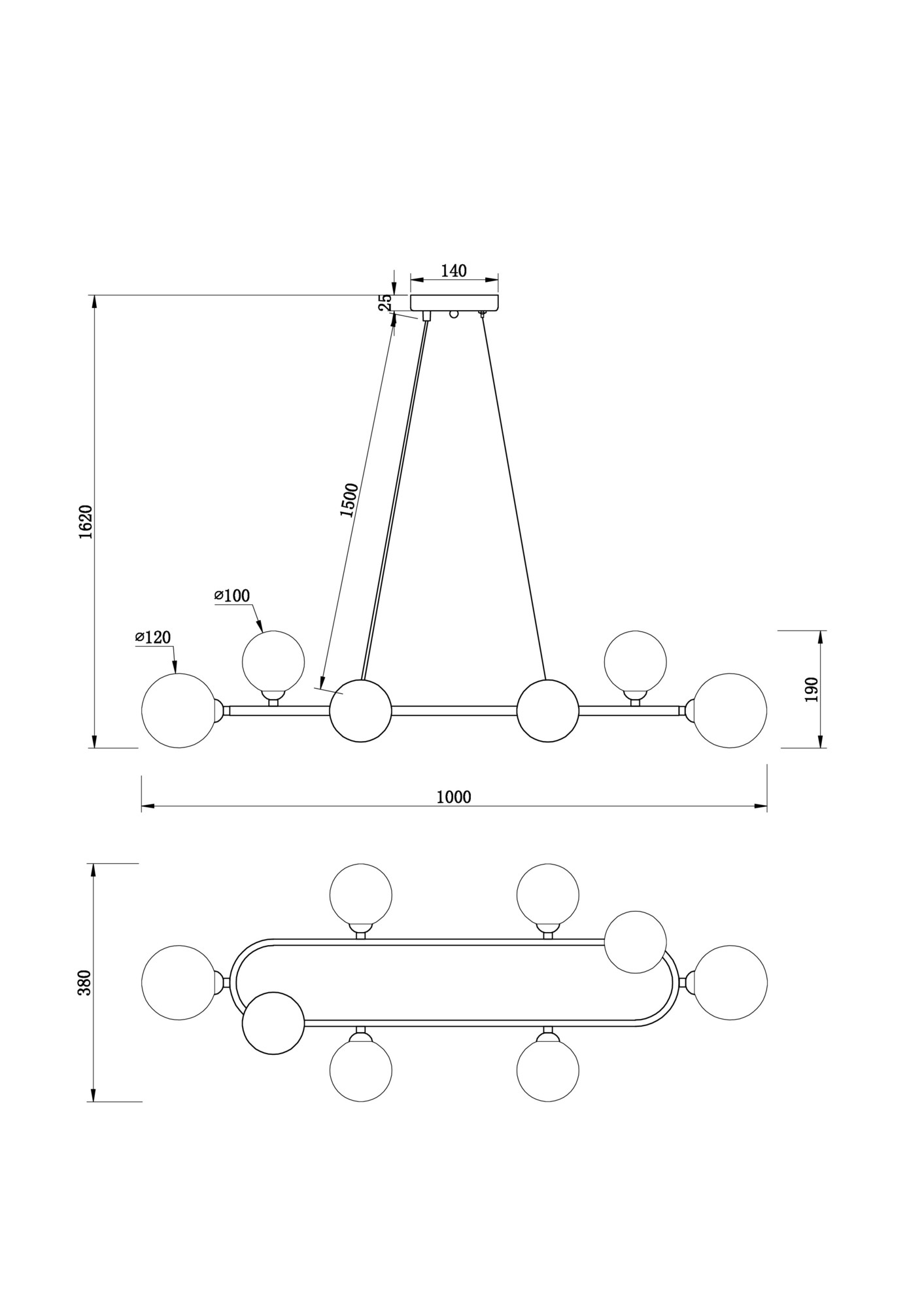 Подвесной светильник Freya Globos FR5222PL-08B