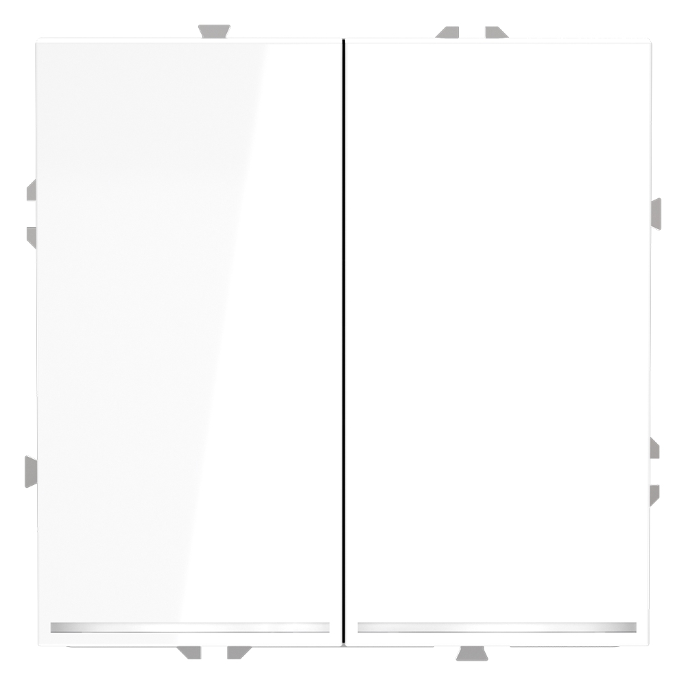 Проходной переключатель двухклавишный с подсветкой Voltum S70 VLS020401 (белый глянцевый)