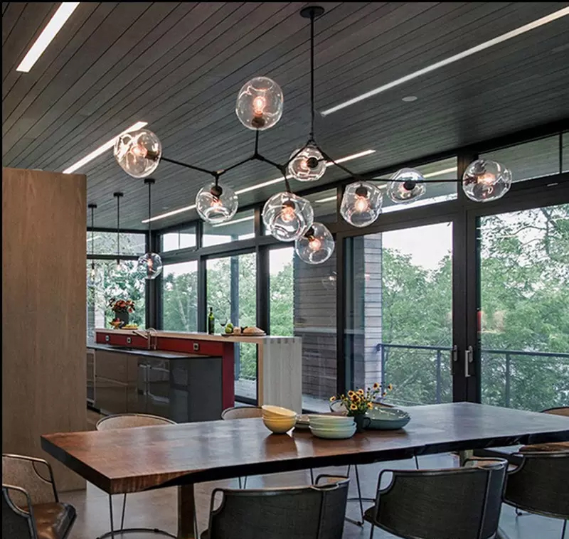 Подвесная люстра Delight Collection Bubble KG0579P-8 brass/smoky