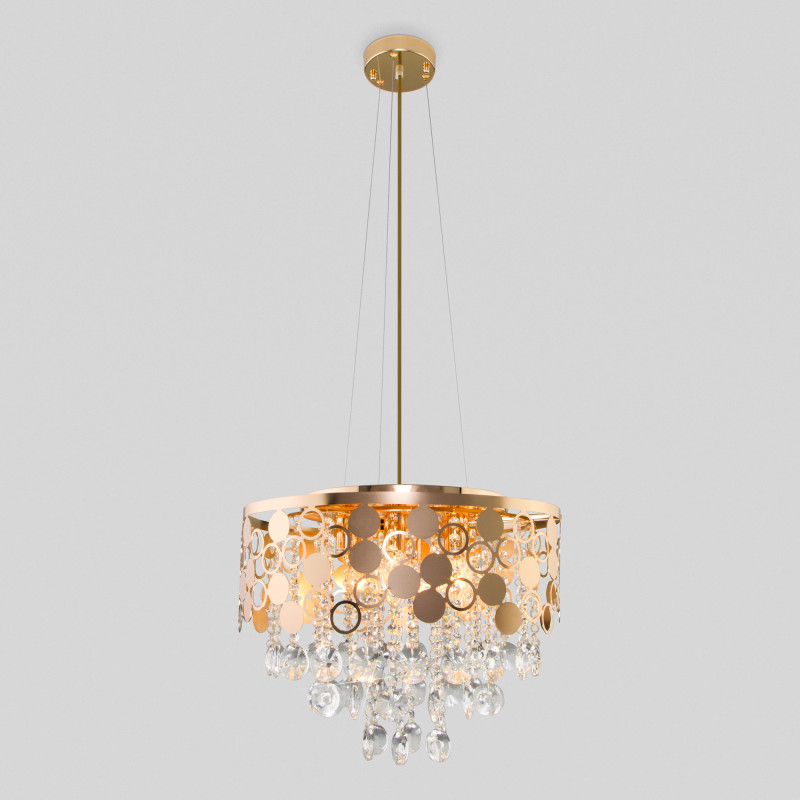 Подвесная люстра Eurosvet 10114/6 золото/прозрачный хрусталь Strotskis