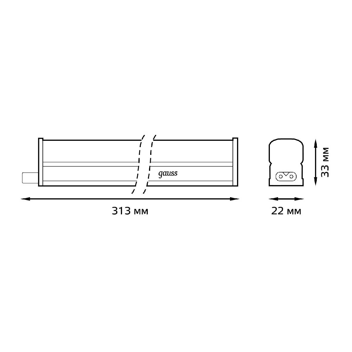 Настенный светодиодный светильник Gauss Led TL Elementary 130411204