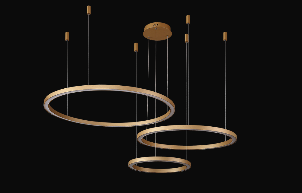 Подвесной светодиодный светильник Crystal Lux FORTUNA SP158W LED D400+600+800 GOLD