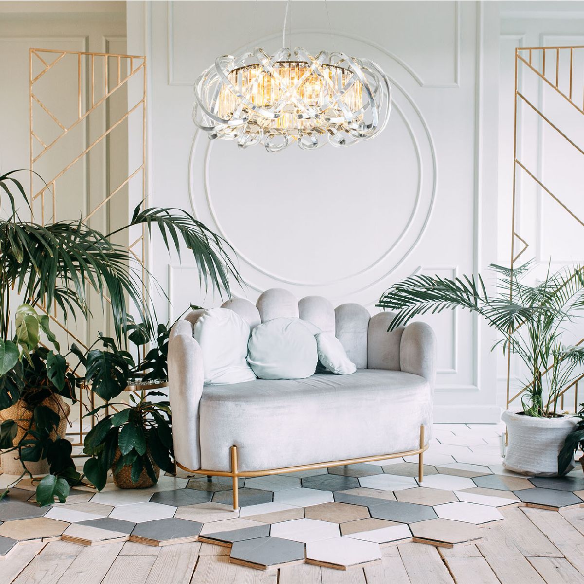 Подвесная люстра Indigo Braccia 12007/6P Gold V000398