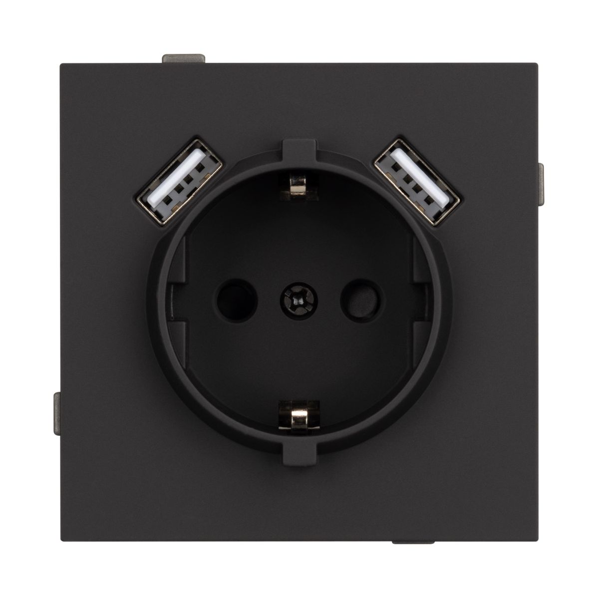 Механизм розетки с USB зарядкой Arlight SCT-TENDO-MUAA-SFPL-BK (230V, 16A) 054603