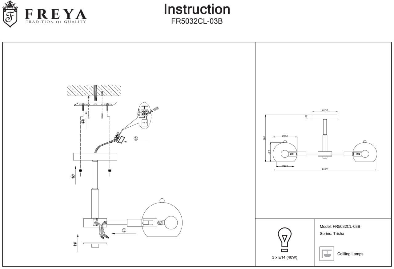 Потолочная люстра Freya Trisha FR5032CL-03B