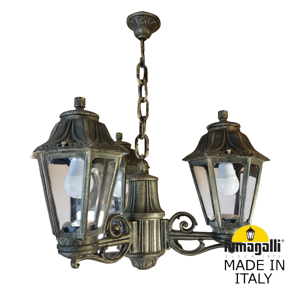 Уличный подвесной светильник Fumagalli SICHEM/ANNA 3L E22.120.S30.BXE27