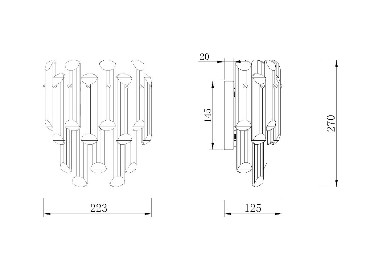 Настенный светильник Maytoni Flare DIA200WL-02G