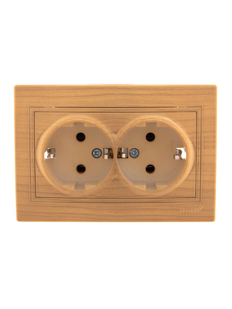Розетка двойная с/з Lezard Mira 701-4747-127