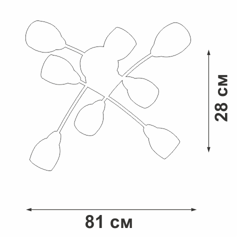 Потолочная люстра Vitaluce V4188-7/8PL