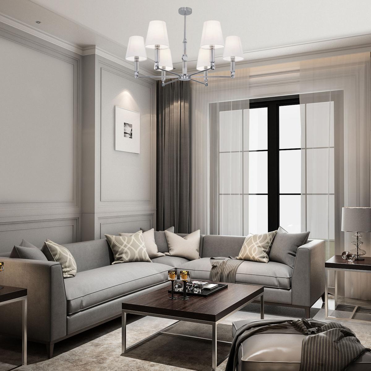 Люстра на штанге Eurosvet Conso 60145/6 хром Smart a061955