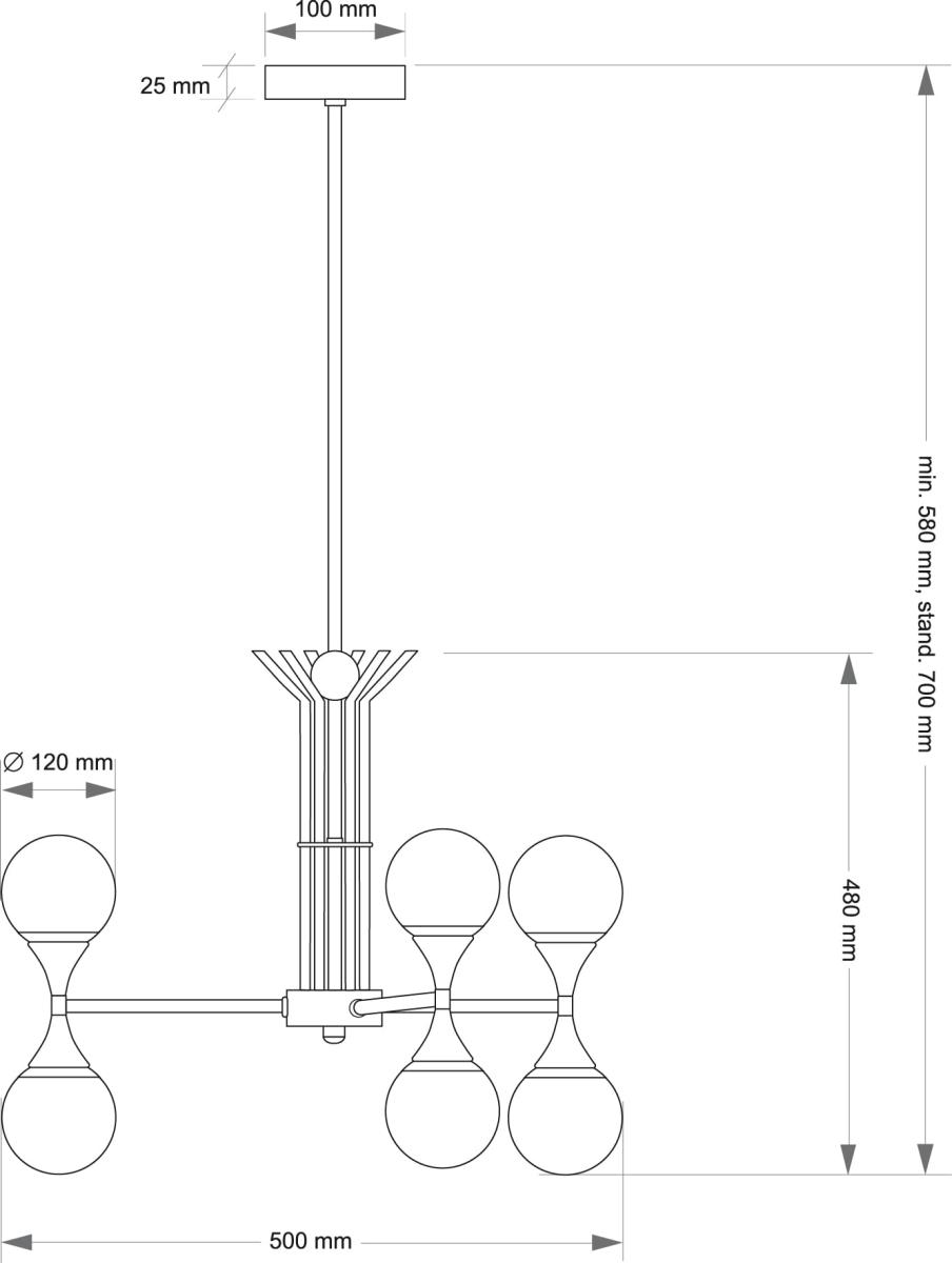 Люстра на штанге Kutek Bari BAR-ZW-3 (Z)