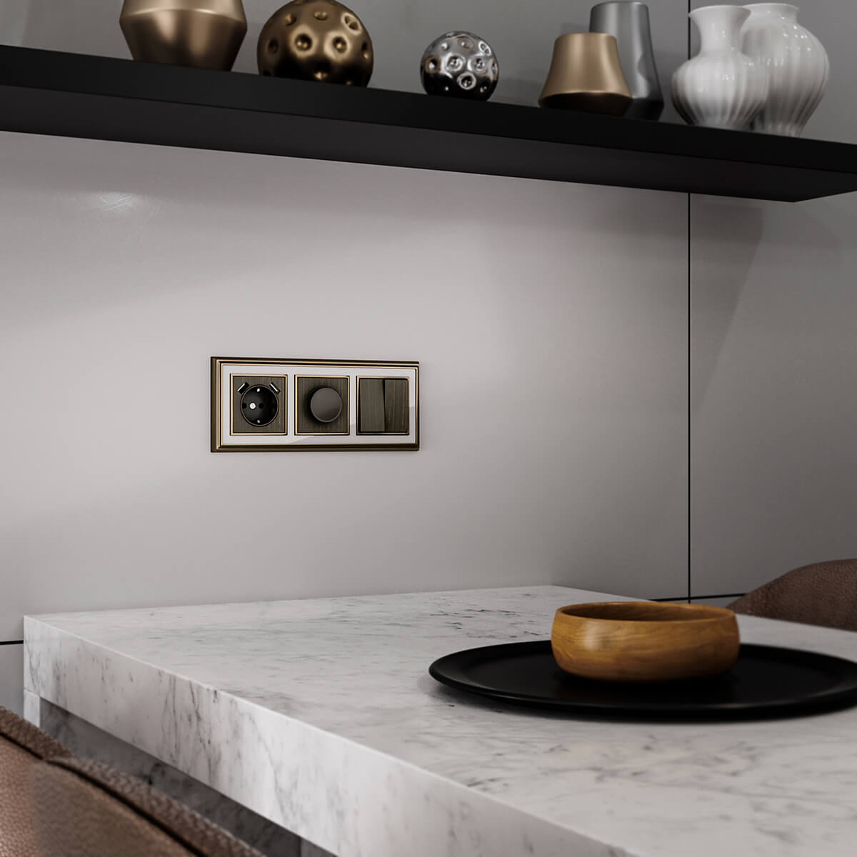 Накладка Werkel для диммера бронзовая WL12-DM-CP 4690389100468