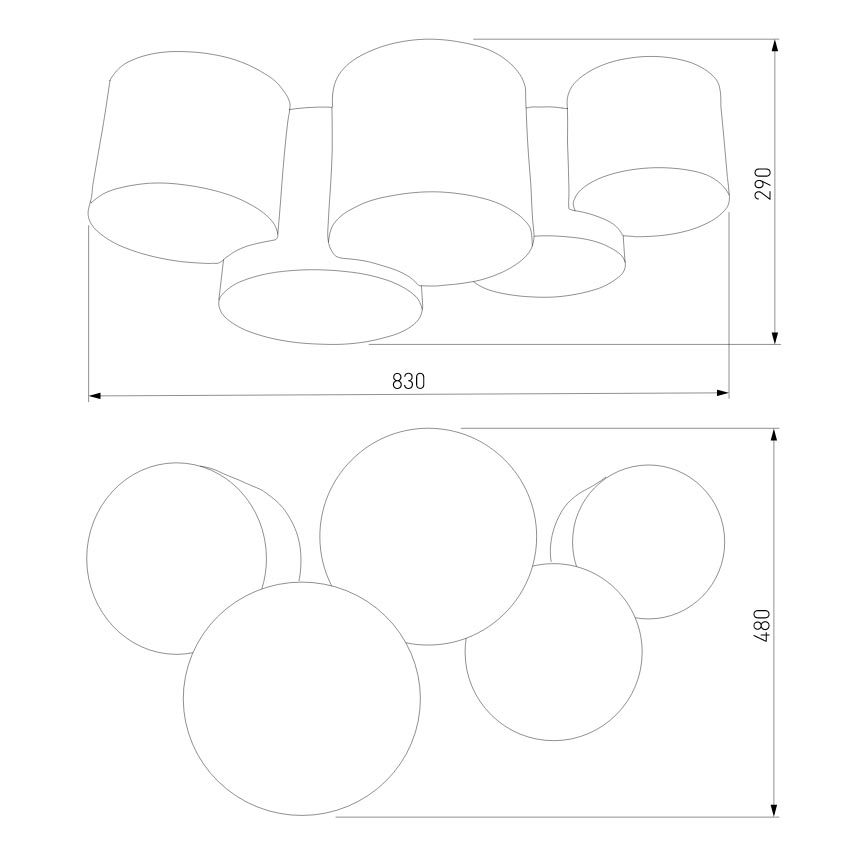 Потолочная люстра TK Lighting 6593 Mona Nature
