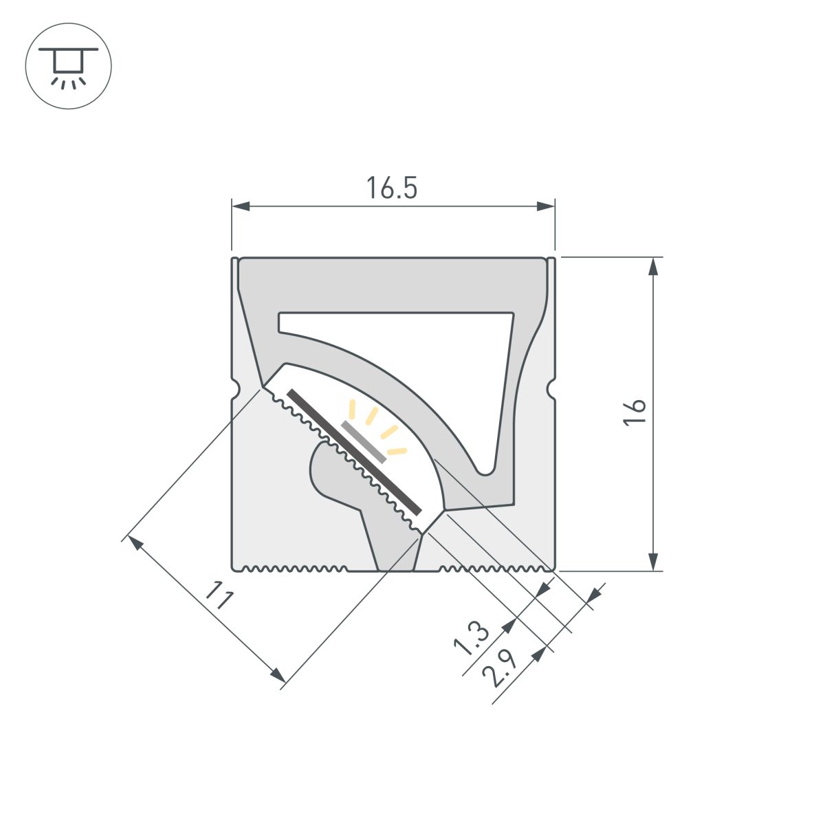 Силиконовый профиль Arlight WPH-FLEX-1616-TWIST-S11-10m WHITE (Силикон) 059570
