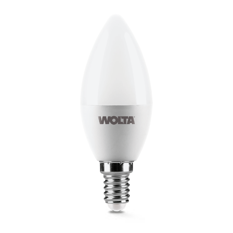 Светодиодная лампа WOLTA 7.5Вт 6500K E14 свеча матовая 25WC7.5E14