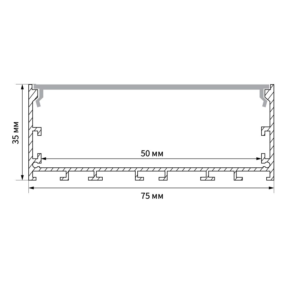 Профиль алюминиевый накладной Feron 10375