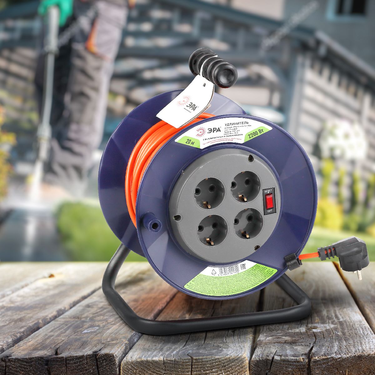 Удлинитель силовой Эра RPx-4es-3х1.0-20m Б0043054