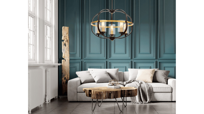 Подвесная люстра Lumina Deco Monterey LDP 1141-5 BK+MD