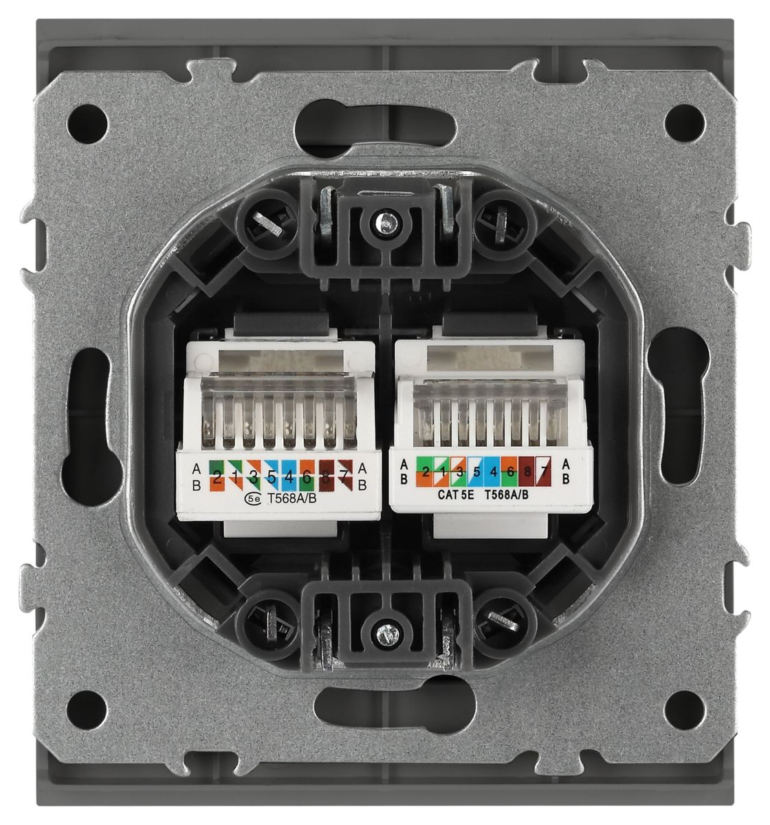 Розетка Эра Arktik 16-3108-06 информационная двойная 2XRJ45 графит Б0070489