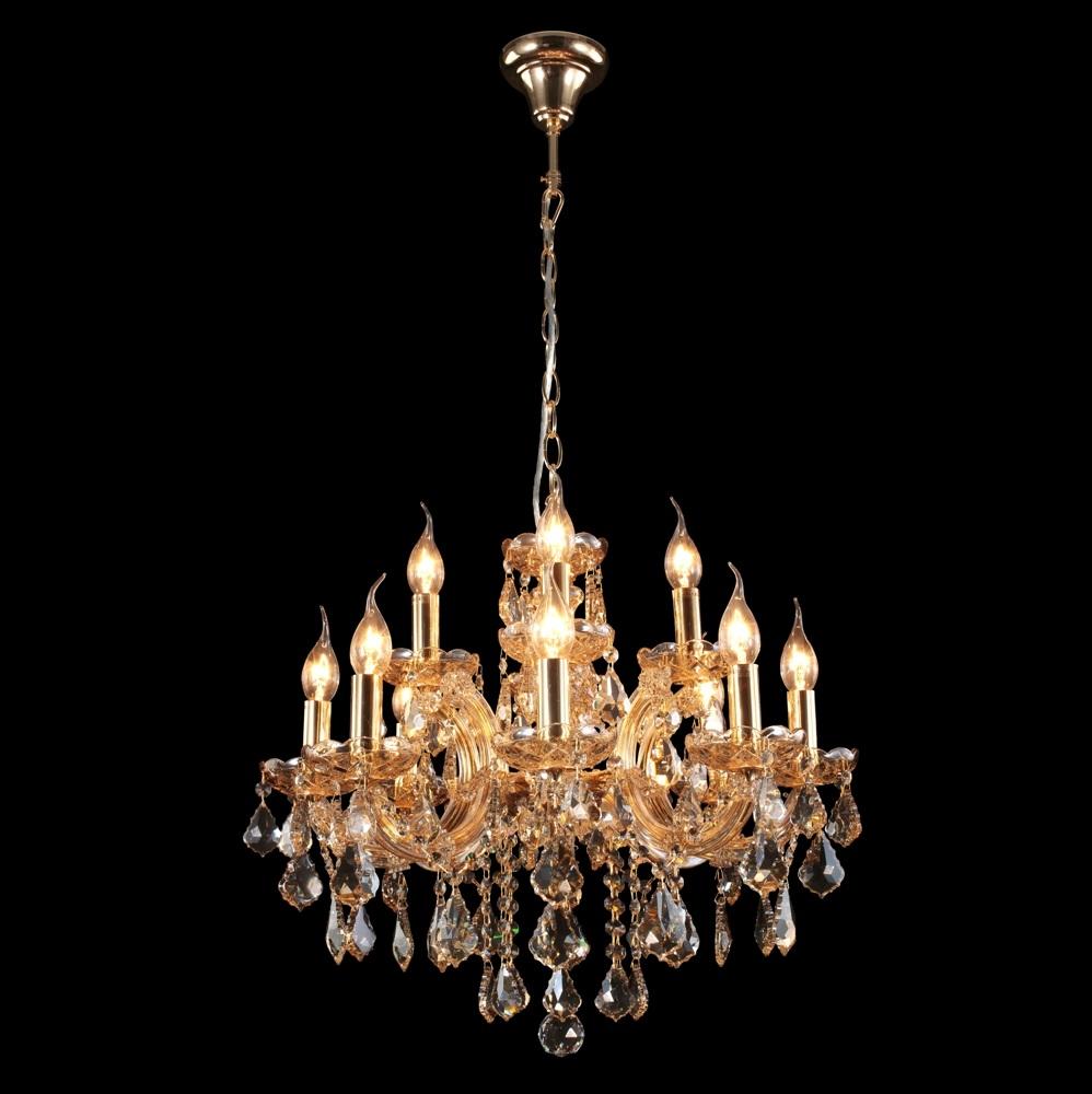 Подвесная люстра Crystal Lux Ines SP8+4 Gold/Amber