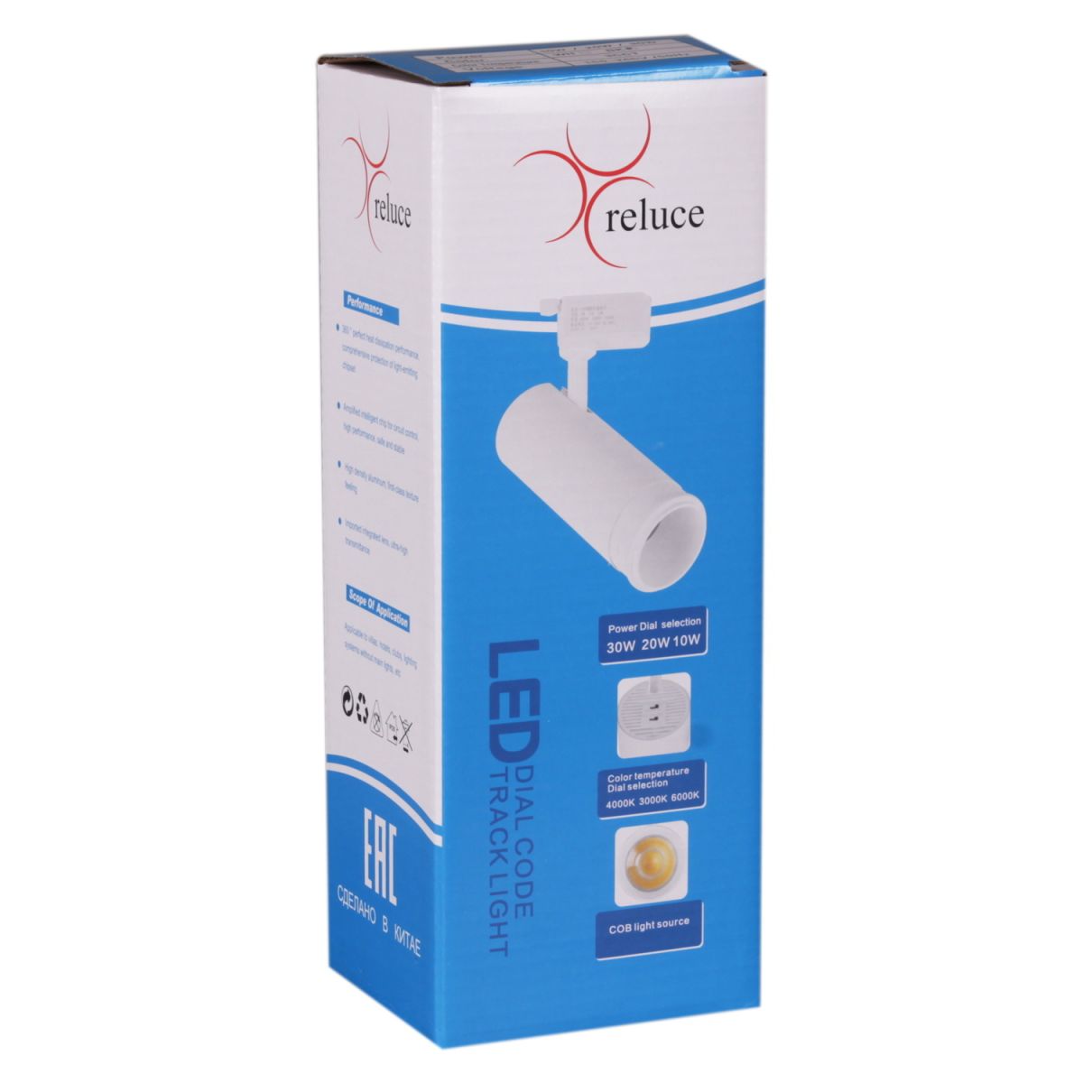 Трековый однофазный светильник Reluce 06650-9.3-LED10/20/30W CCT WT