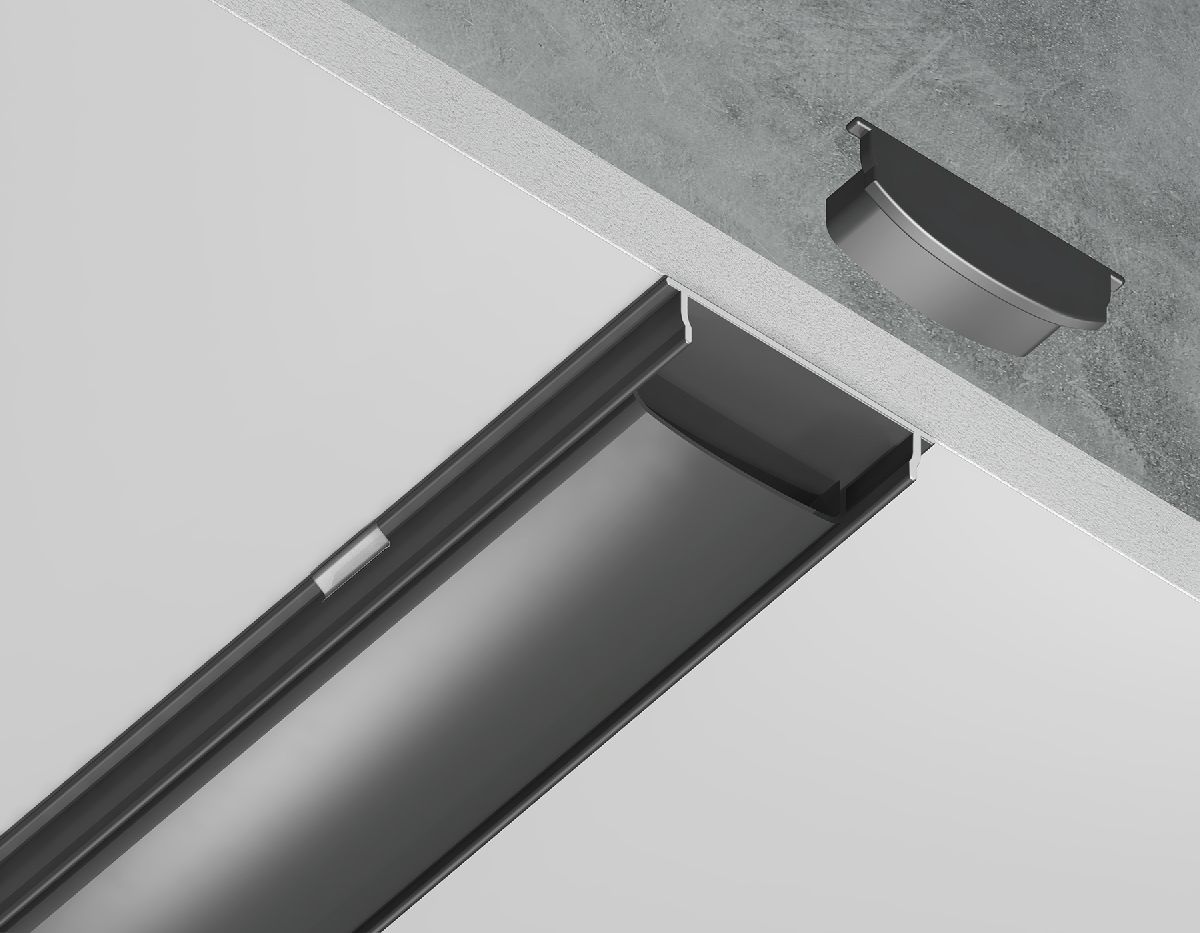 Алюминиевый накладной профиль Ambrella Light Alum Profile GP1600BK/BK