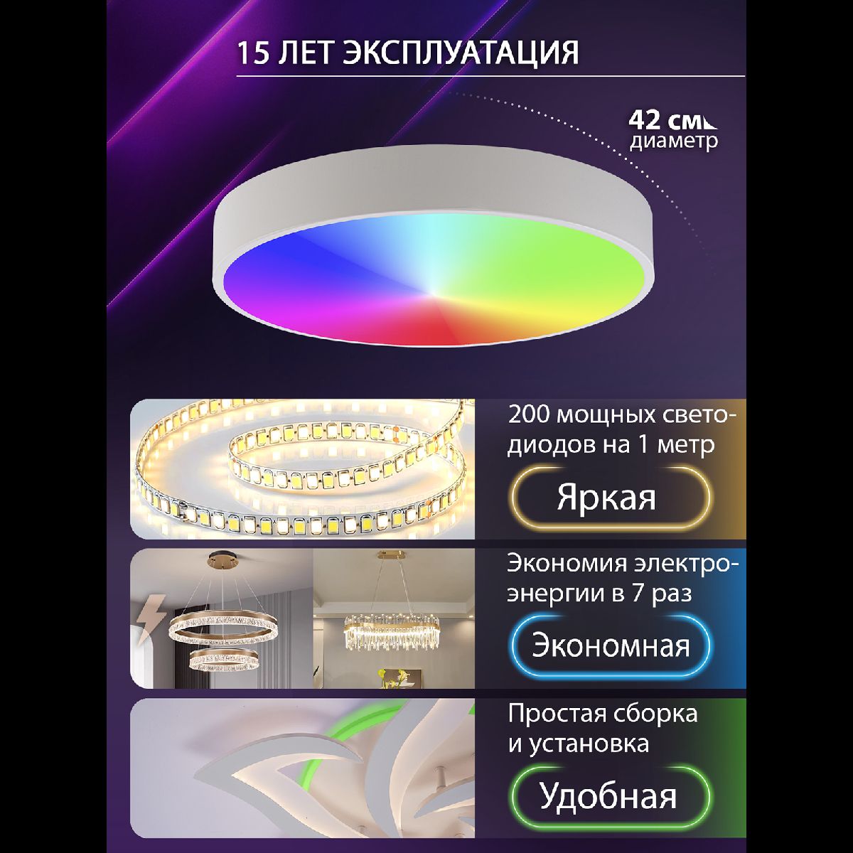 Потолочный светильник Natali Kovaltseva Modern LED LAMPS 81105/1C