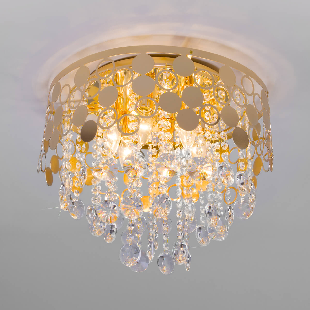 Подвесная люстра Eurosvet Lianna 10123/6 золото/прозрачный хрусталь Strotskis Smart (10114/6)