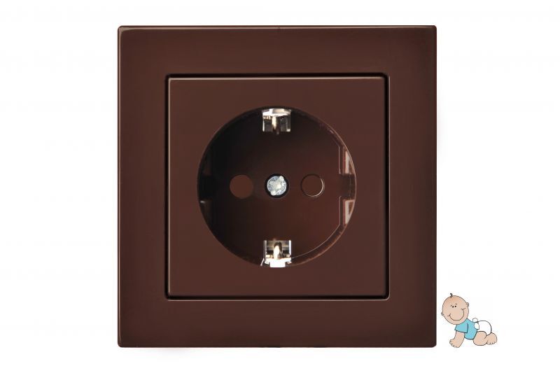 Розетка с заземлением и шторками Liregus Epsilon 28-1367