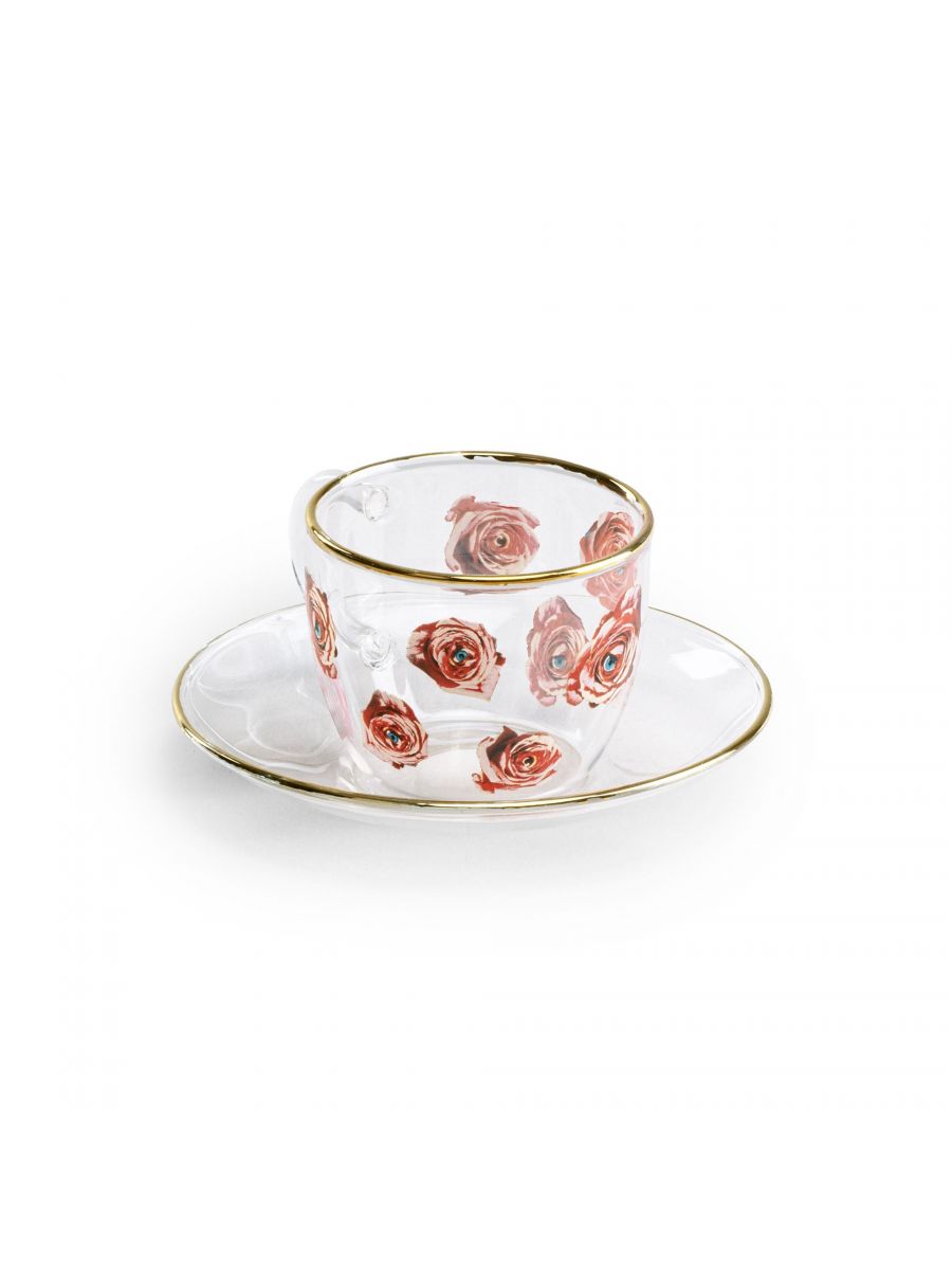 Блюдце с чашкой Roses Seletti Toiletpaper Glass 15971
