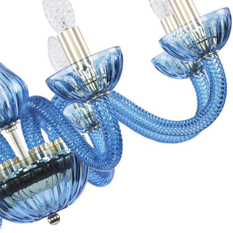 Подвесная люстра Bohemia Ivele Crystal 1310/8/240 G Aq/Aquamarime/M-1H