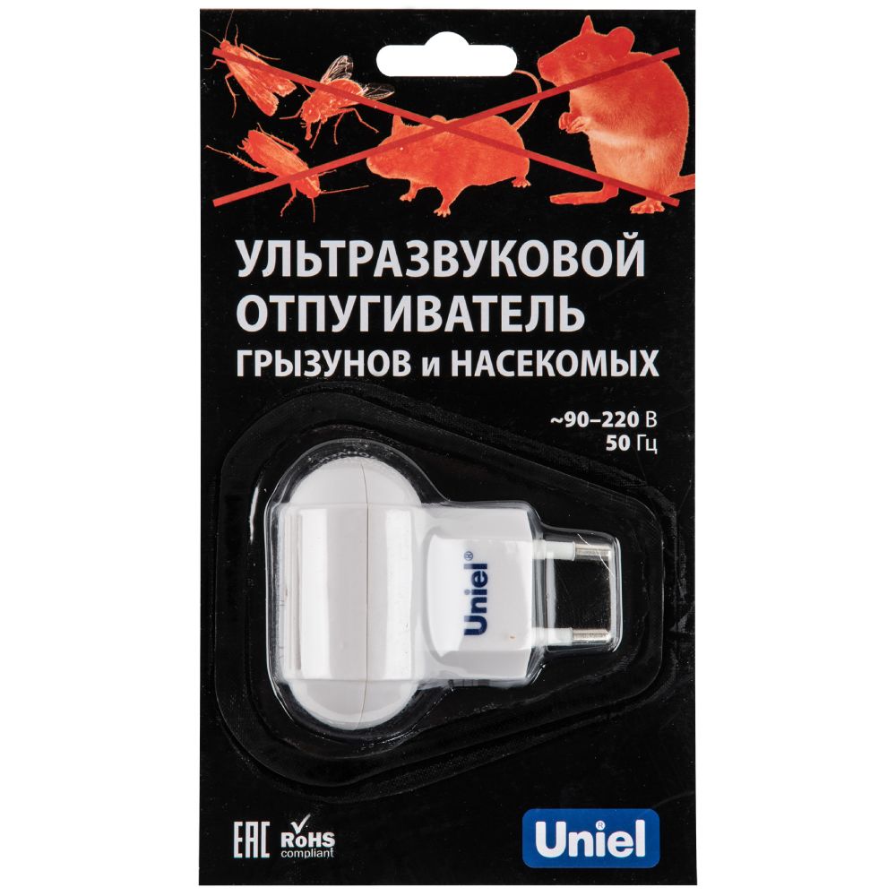 Ультразвуковой отпугиватель насекомых и грызунов (UL-00004561) Uniel UDR-E10 White