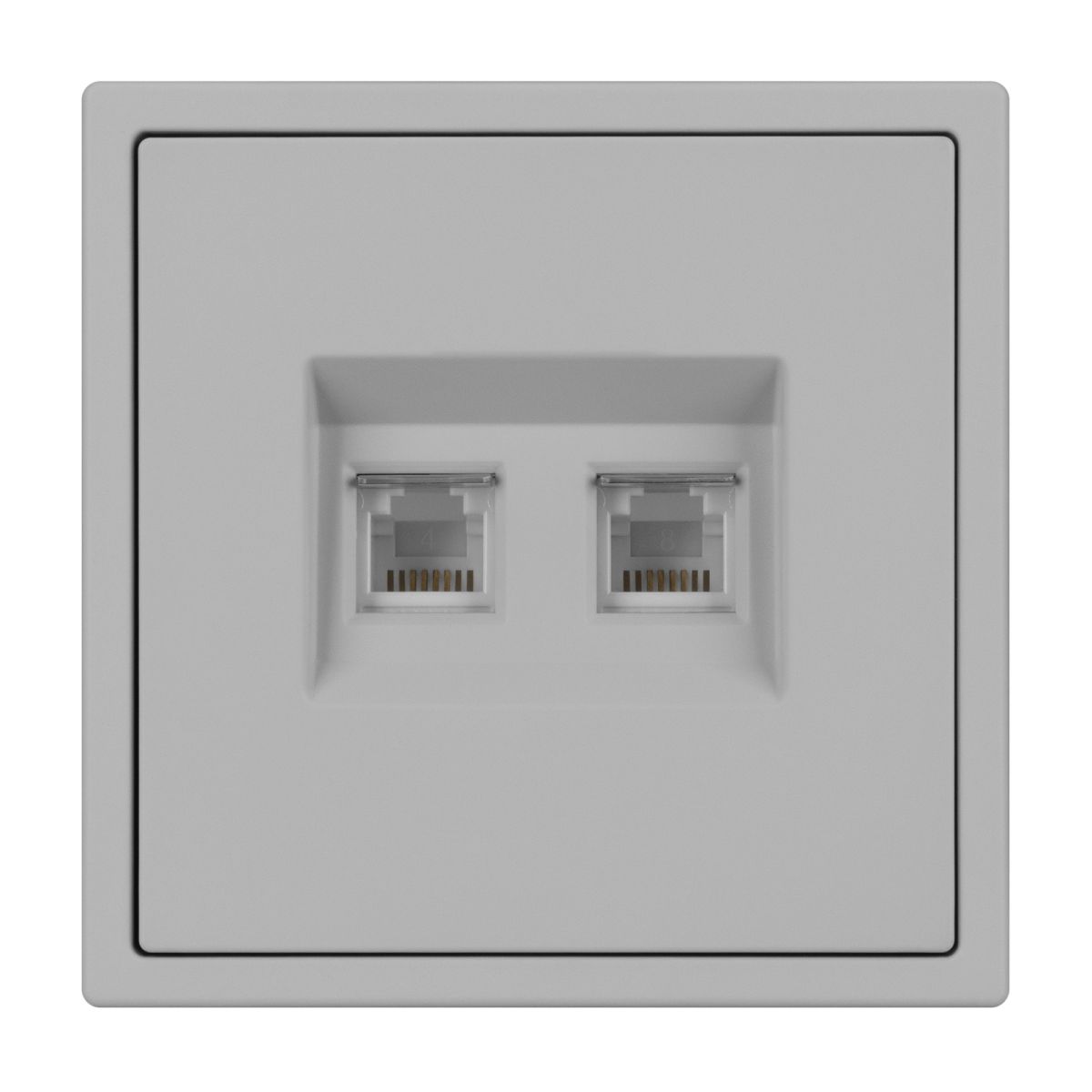 Механизм сдвоенной телефонной розетки Arlight SCT-NOBE-MTL2-SFPL-IS (RJ-11, 4C) (Никель) 061890