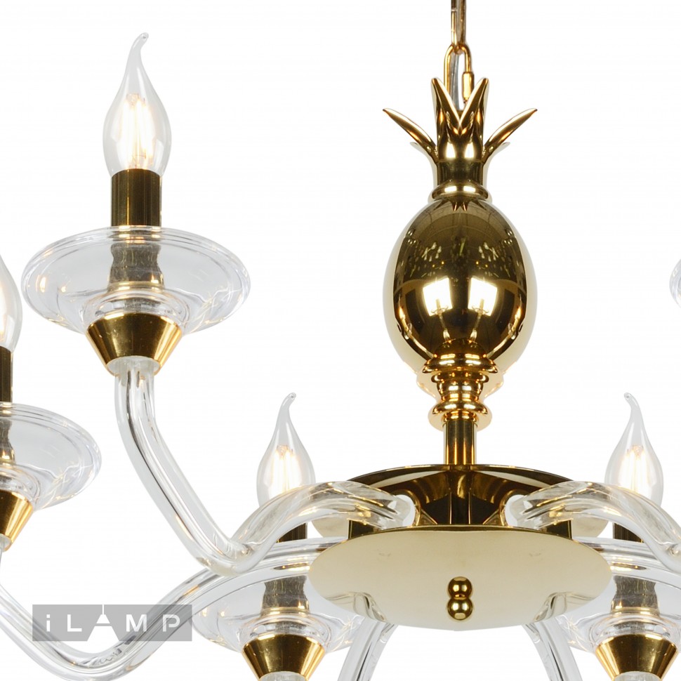 Подвесная люстра неоклассика iLamp Flo YT2049-6 GD+Cear