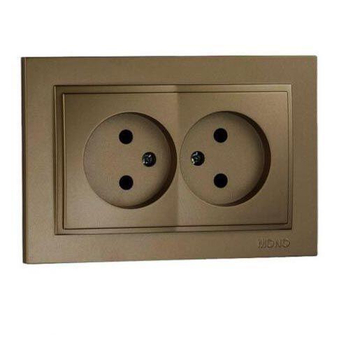 Розетка двойная без земли Mono Electric Despina 16А 250В бронза 102-232305-121