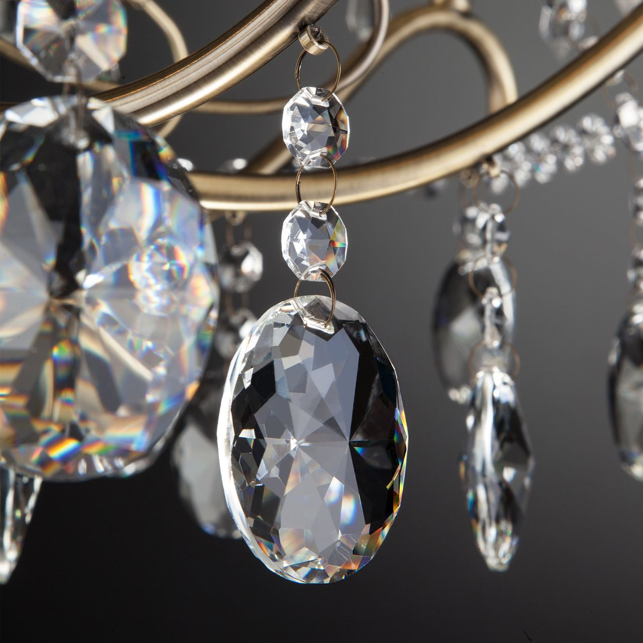 Подвесная люстра Eurosvet Teodore 10103/5 античная бронза/прозрачный хрусталь Strotskis