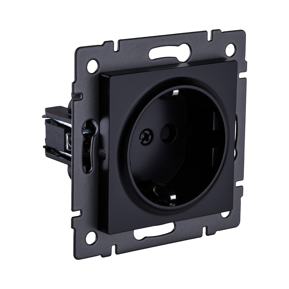 Розетка штепсельная SCHUKO 16A/250 В, черный Kollinger REA-002BK для Aspekt, Eleganz, Reflex